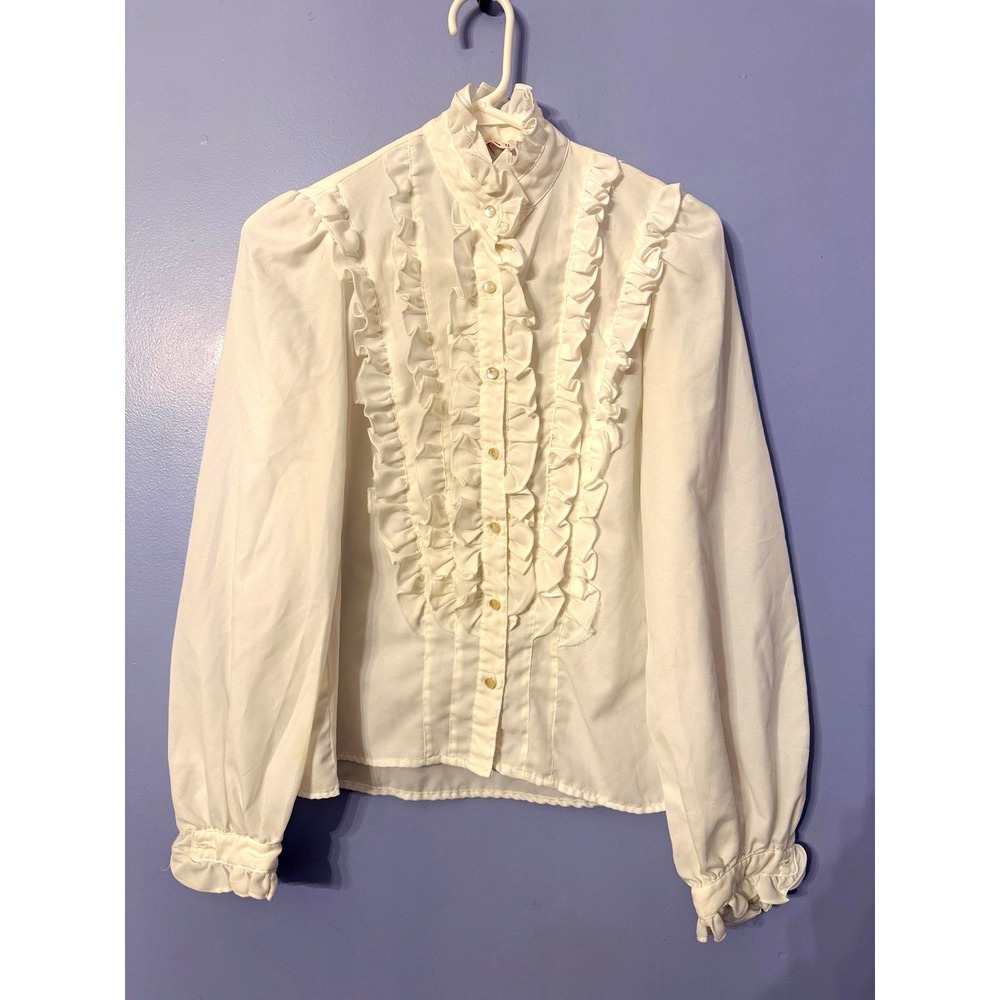VTG Edwardian Ruffled Top Regency Royal Victorian Renaissance Steampunk s/m USA